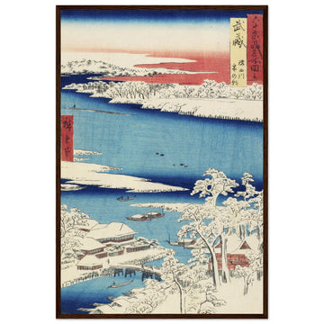 Snowy Morning on the Sumida River in Musashi Province- - By Utagawa Hiroshige