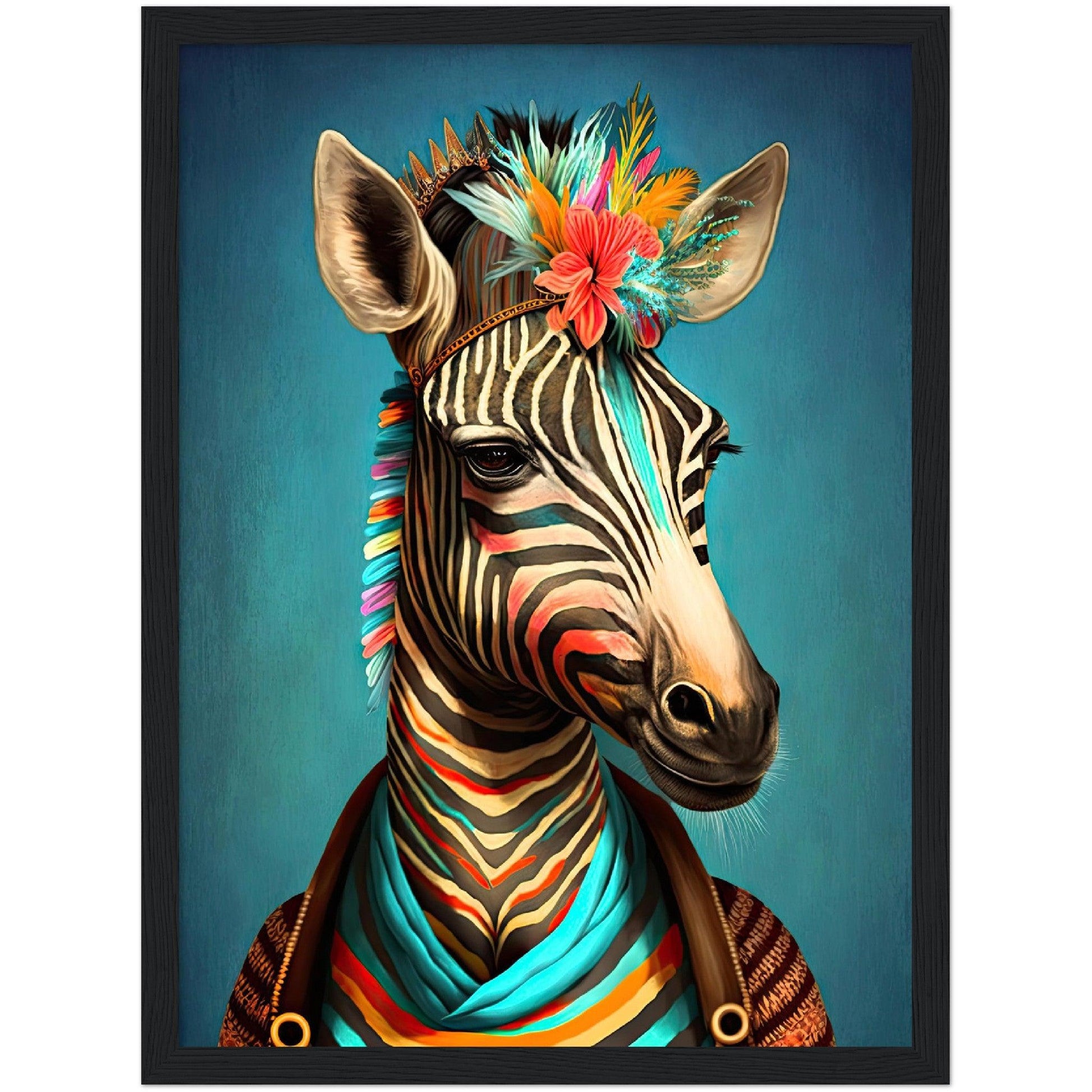 Zebra in Frida Clothing - By Masters in Art - Masters in Art