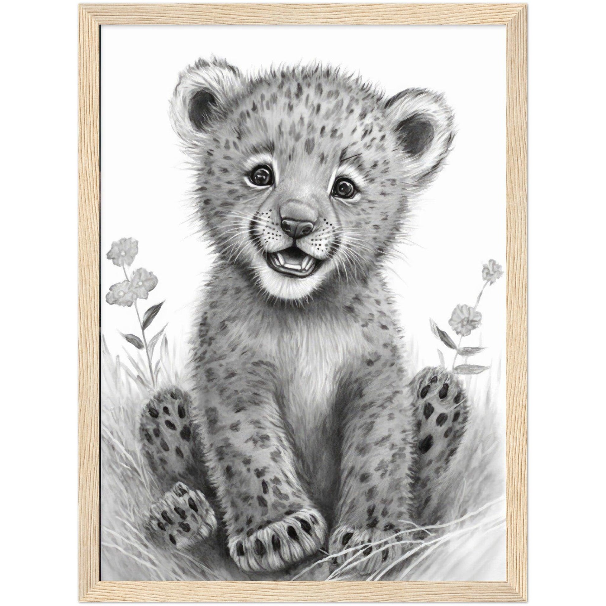 Baby Lion Cub Drawing - By Masters in Art - Masters in Art