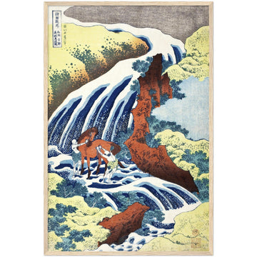 The Yoshitsune horse-washing falls at Yoshino, Izumi Province - By Katsushika Hokusai - Masters in Art