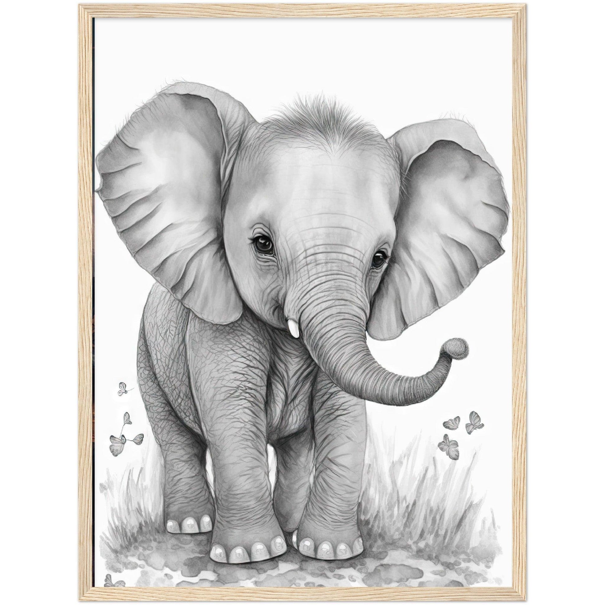 Baby Elephant Drawing - By Masters in Art - Masters in Art