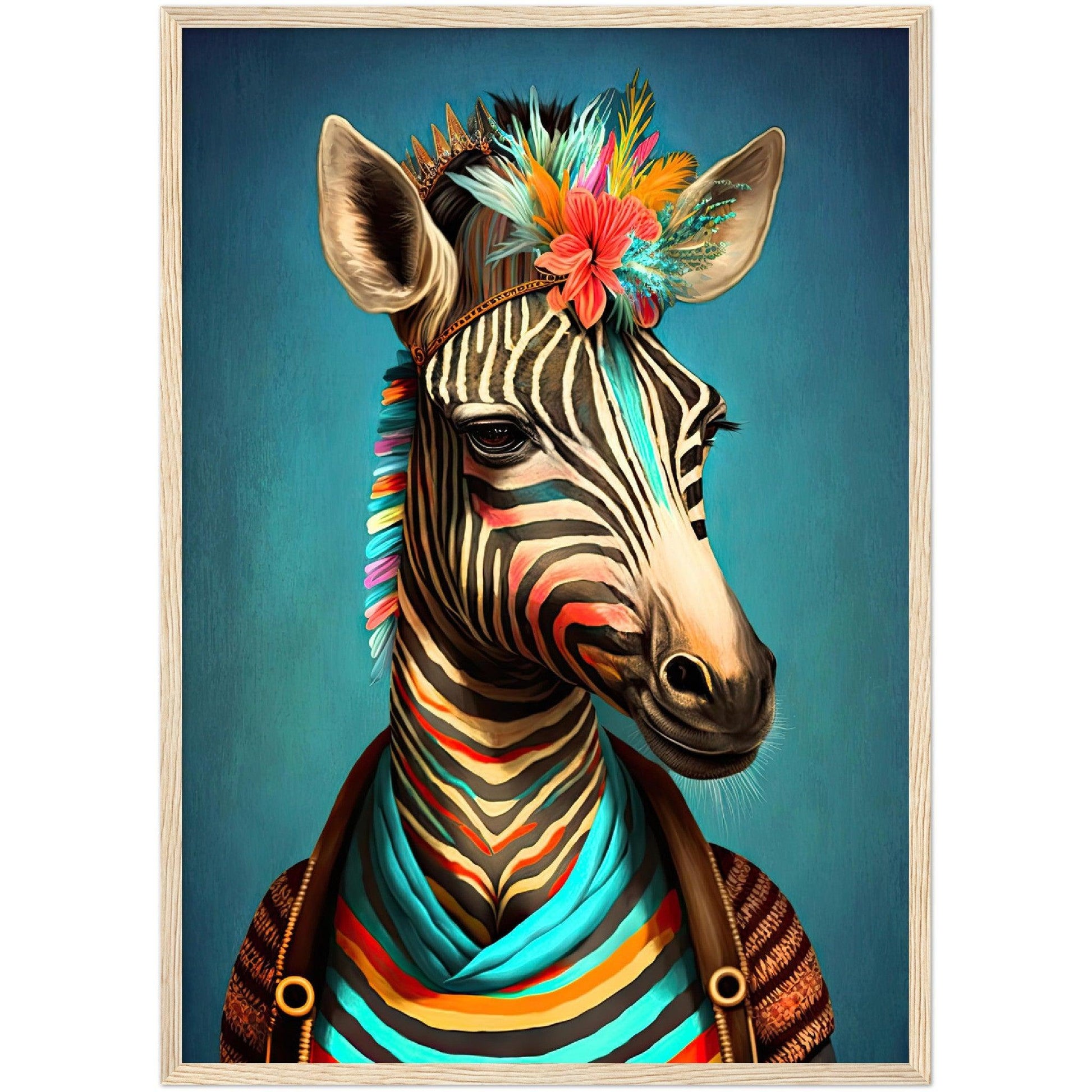 Zebra in Frida Clothing - By Masters in Art - Masters in Art