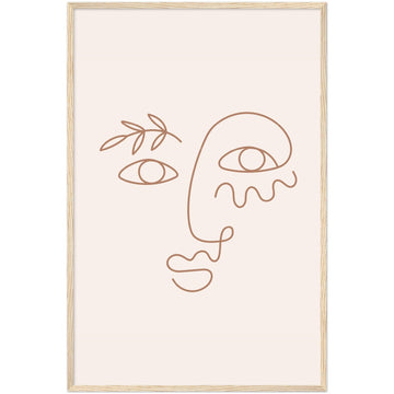 Female Face Pink background - One-line art - Masters in Art