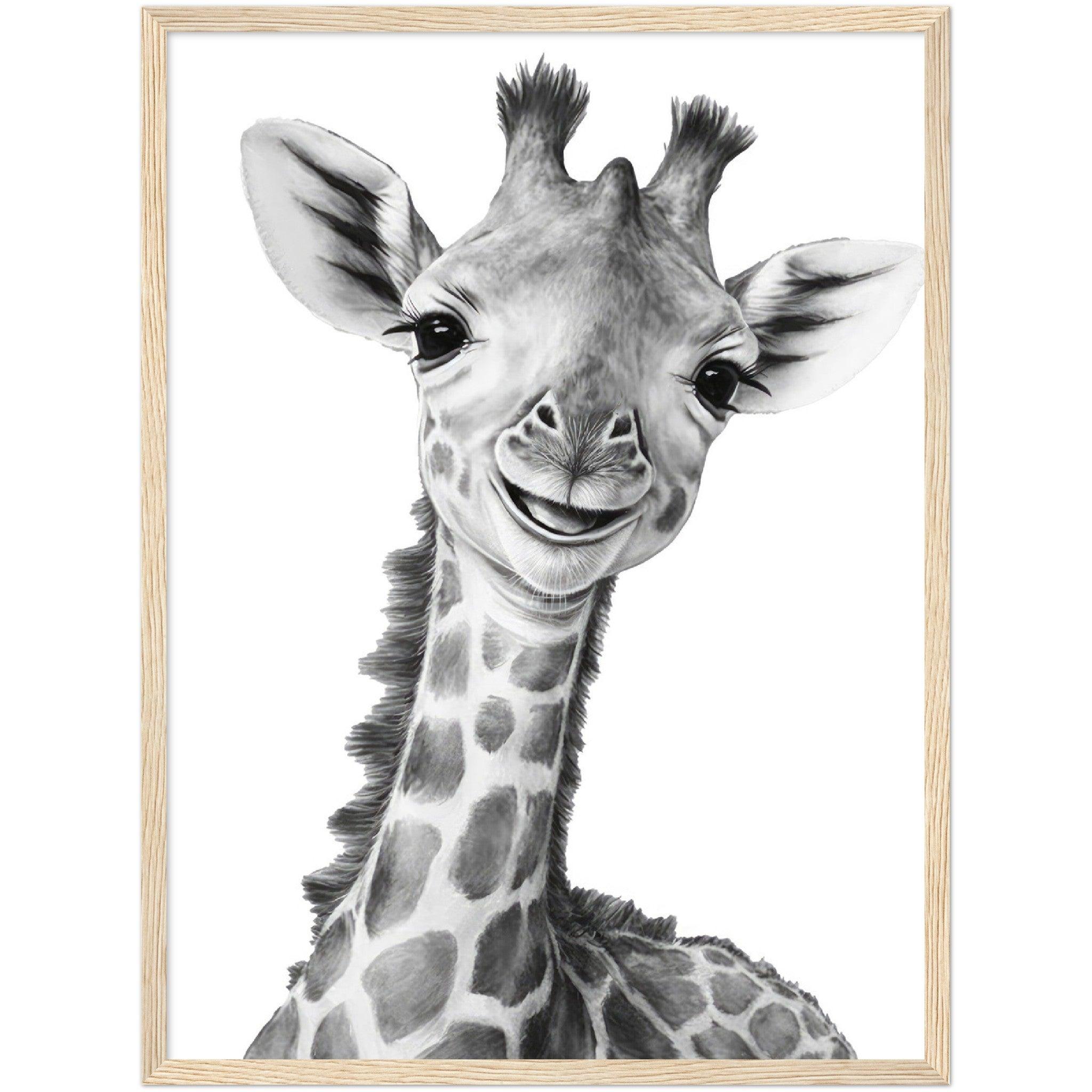 Cute giraffe in line style. Drawing african baby wild animal isolated on  white background. Vector sweet outline illustration for childish coloring  book. 21823981 Vector Art at Vecteezy